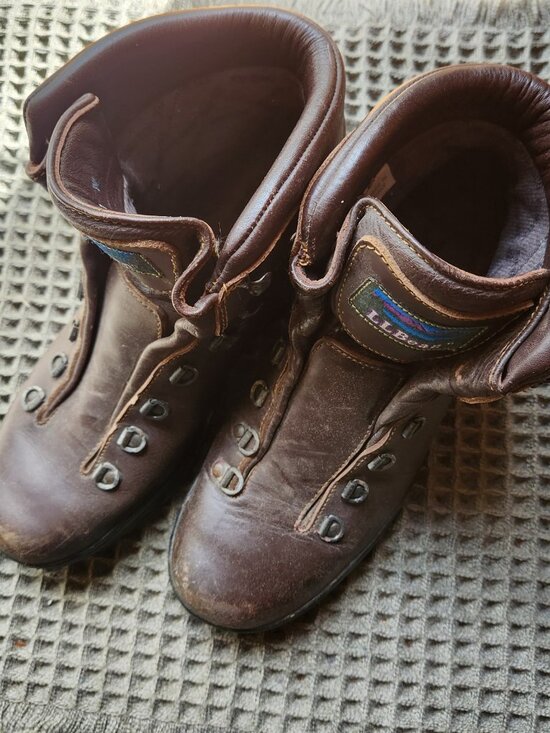 LL Bean Cresta Vibram Gore-Tex Boots Brown Leather Hiking Mens 8.5 Womens 10 Vtg main image 9
